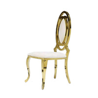 Chaises de salle à manger de luxe en or dos de fleur chaise de mariage moderne en acier inoxydable salle de banquet hôtels en plein air villas fêtes