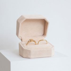 Personalised Diamond Pink <b>Velvet</b> Ring <b>Boxes</b> Jewellery Packaging Gift - Product Image 1