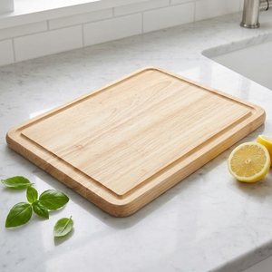 <span class=keywords><strong>Planche</strong></span> à découper <span class=keywords><strong>KitchenAid</strong></span> Classic en bois d'hévé<span class=keywords><strong>a</strong></span>, avec rainure périphérique, design réversible, facile à nettoyer, 11 pouces x 14 pouces, naturelle - Product Image 4