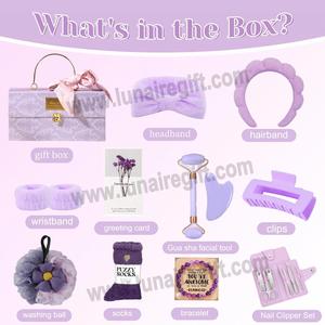 Boîte cadeau de luxe violette 11 pièces, cadeaux d'anniversaire chaleureux pour les invités, cadeau d'anniversaire pour la meilleure amie, maman - Product Image 2