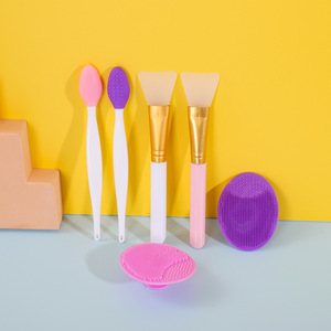 Juego de cepillos de silicona para limpieza facial, 6 piezas, herramientas manuales para eliminar puntos negros y maquillaje, con 4 colores - Product Image 4