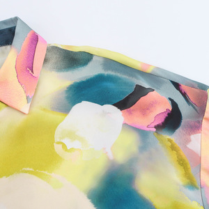 Chemisiers <span class=keywords><strong>en</strong></span> satin de <span class=keywords><strong>soie</strong></span> imprimé tissé décontracté ample pour femmes printemps 2025, hauts chics à manches longues vintage respirants - Product Image 4