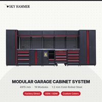 Système de rangement modulaire pour garage sur mesure OEM, armoire à outils en métal combinée avec armoire à roulettes et armoires murales pour atelier