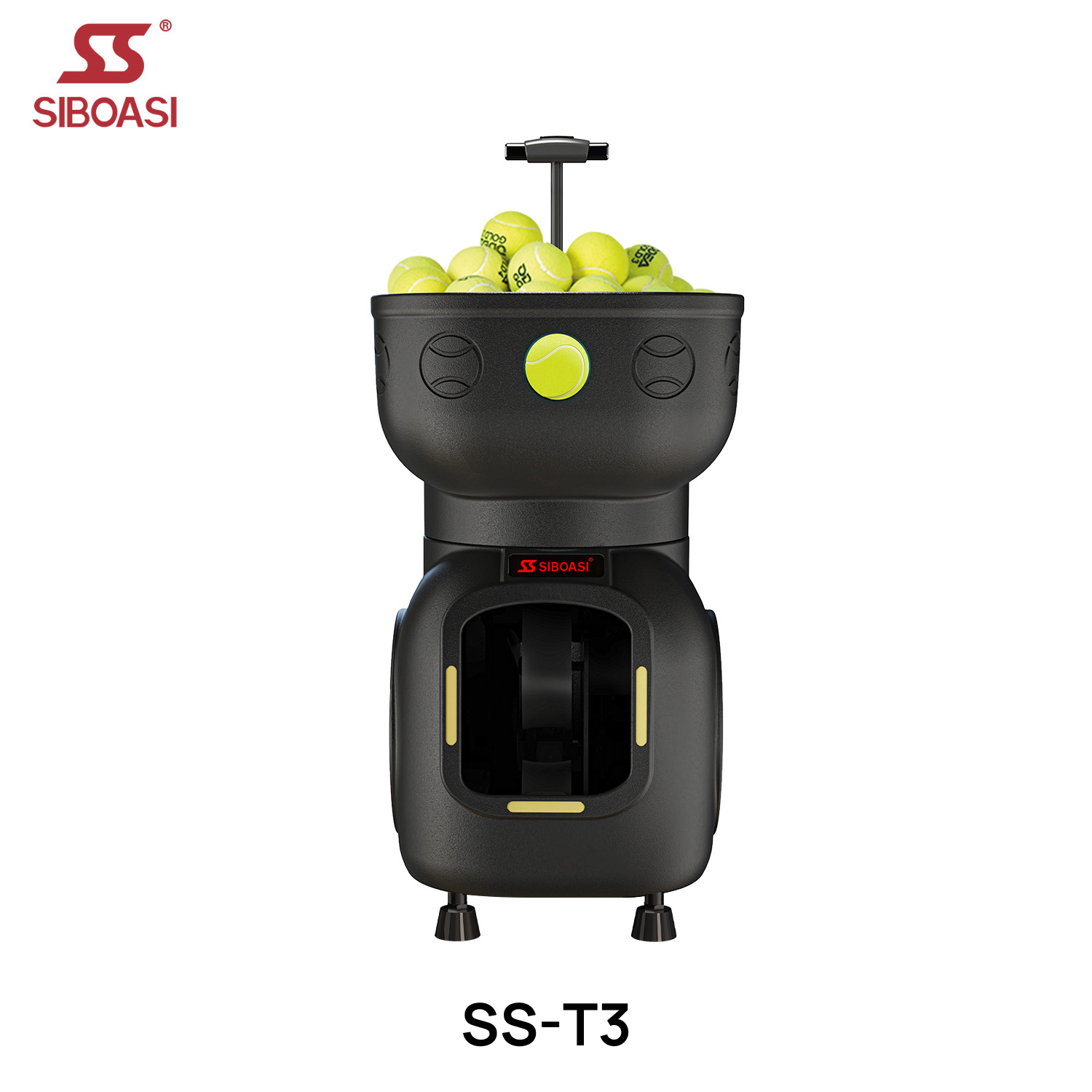 SIBOASI SS-T3 Professional Smart Tennis Ball Machine-120 Balls Capacity ABS 21 Custom Drop Points Portable APP Control