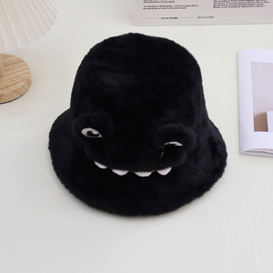 Chapeau d'<span class=keywords><strong>hiver</strong></span> pour femmes et chapeau bob polyvalent en polaire doublé de fourrure de grenouille de dessin animé, épaissi et chaud pour l'extérieur, décontracté et résistant au froid - Product Image 5