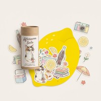 Autocollants personnalisés Kawaii pour scrapbooking, papier à écrire, thème soda et chat, pack d'autocollants d'été