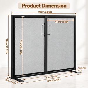 Grille de cheminée pliable en métal à 3 panneaux de 39 pouces avec protection contre les étincelles pour le chauffage intérieur et la sécurité du foyer - Product Image 4