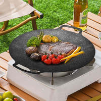 Plaque de cuisson multifonctionnelle en fonte antiadhésive à double poignée pour barbecue coréen et rôtissage en extérieur