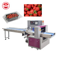 Film plastique automatique en acier inoxydable, machine d'emballage de légumes frais, tomates, fruits et fraises
