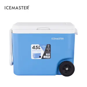 IceMaster Day Plus Series 45L Wheeled Cooler Large Capacity Mobile Cooler Camping Lunch Box Food Storage Hard Cooler Box