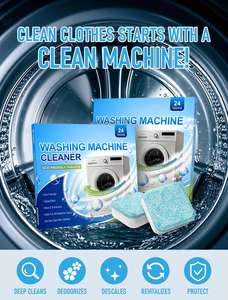 HE 프론트 로더 및 탑 로드 워셔용 정화조 안전 친환경 세탁기 클리너 태블릿 스케일 제거 딥 클리닝 정제 - Product Image 2