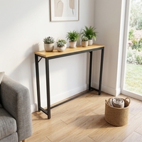 Table étroite pour salon, couloir, entrée, table console mince avec structure en métal robuste, table d'entrée moderne