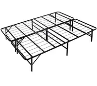 Folding Metal Platform Bed Frame, Portable, Queen Size