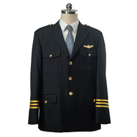 Uniforme de pilote d'avion personnalisé avec logo d'usine, couleur bleu marine, pour les capitaines de ligne aérienne