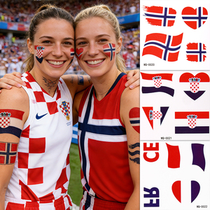 Adesivi Bandiere Nazionali in Offerta, Tatuaggi Temporanei per il Mondiale di Calcio 2026, Adesivi per il Viso - Product Image 4