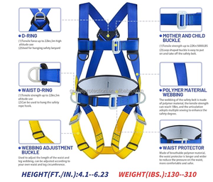 構造足場工業用秋逮捕保護セキュリティ全身安全ベルトハーネスダブルウェビングストラップ付き - Product Image 6