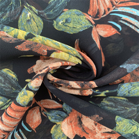 Matériau métallique en gros 100% polyester 75D impression en mousseline de soie avec finition douce et bonne chute