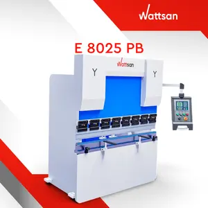 Wattsan E 8025 PB 80 ton mudah dioperasikan, mesin pres cnc rem hidrolik bantalan rem dari 30 hingga 160 ton