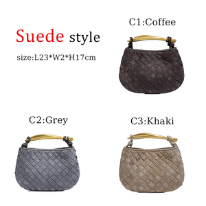3151-1 tas tangan wanita tas bahu anyaman 2024 Pu desain baru tas kulit kepang wanita tas sadel dijual