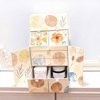 Boîte d'emballage de calendrier de l'avent avec tiroirs, logo personnalisé, luxe, recyclable, écologique, doublure en éponge, soins de la peau, bougies, cosmétiques
