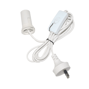 Douille E27 avec cordon d'alimentation 1,8 m 250 V H03VVH2-F 0,75 mm²/2C, conducteur en cuivre pur, gaine PVC pour prise d'éclairage informatique - Product Image 1