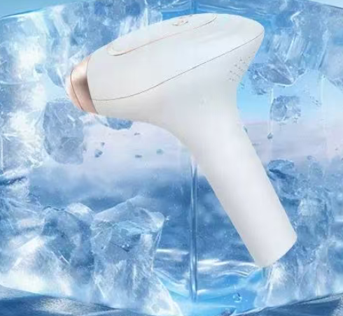 Household Consumer Electronics Laser Hair Removal Device Features Painless Ice Sensation Technology and Is Portable for Home Use