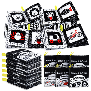 Giocattolo per Neonati in Bianco e Nero ad Alto Contrasto, Gioco Sensoriale Montessori 0-12 <span class=keywords><strong>Mesi</strong></span> - Product Image 1