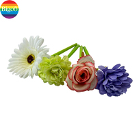 Stylo Gel Bigoo Personnalisé avec Logo, Motif Floral Bleu Mixte, Corps en Silicone Flexible, Papeterie Kawaii avec Pointe de 0,38/0,5 mm pour Promotions