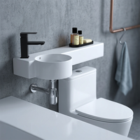 Meuble-lavabo mural ultra-fin en acrylique – Armoire de salle de bain gain de place avec finition mate, design flottant moderne