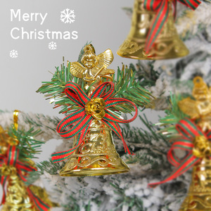 9Cm Groothandel Grensoverschrijdende Kerst Rood Lint Gouden Bell Accessoires Xmas <span class=keywords><strong>Tree</strong></span> Diy Hanger Met Strik - Product Image 4