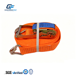 GOODFRIENDSTRAP <span class=keywords><strong>Sangle</strong></span> <span class=keywords><strong>à</strong></span> <span class=keywords><strong>cliquet</strong></span> de 2 pouces (5 cm) x 15 m avec double crochet en J, <span class=keywords><strong>sangle</strong></span> de tension antirouille pour le transport de marchandises - Product Image 3