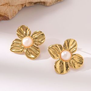 Boucles d'oreilles en acier inoxydable étanches et inaltérables, avec perles, pour femmes, vente en gros à prix abordable - Product Image 4