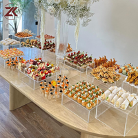 ZKAI Prix d'usine Présentoir transparent à effet ondulé pour desserts, gâteaux, buffet alimentaire et centre de table de mariage