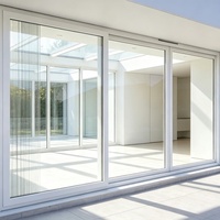 Porte coulissante en aluminium à rupture de pont thermique, robuste, en verre, approuvée par la mairie de Miami-Dade, pour patio résidentiel moderne américain et hall d'entrée de centre commercial