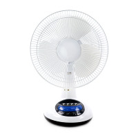 Ventilateur de table solaire rechargeable pour enfants AC/DC, portable, 12 pouces, avec lumière LED, alimenté par énergie solaire, source de batterie, ventilateurs électriques