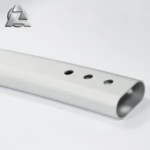 6061 grade anodized extruded metal aluminium alloy hollow flat side oval ellipse pipe tube