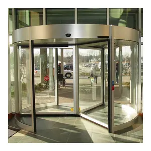 वाणिज्यिक प्रवेश द्वार 3 पंख के लिए स्वत: कांच परिक्रामी दरवाजे होटल हवाई अड्डे शॉपिंग मॉल