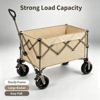 Chariot de camping pliable et portable pour pique-nique, marché, courses et transport extérieur