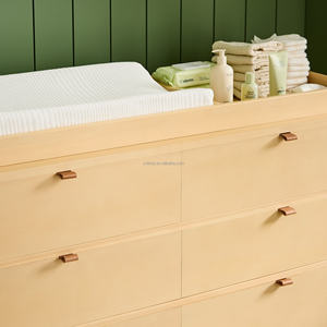 FERLY Meuble de chambre à coucher privé en <span class=keywords><strong>bois</strong></span> de chêne massif personnalisé <span class=keywords><strong>Commode</strong></span> à 6 tiroirs pour bébé avec panier à <span class=keywords><strong>langer</strong></span> - Product Image 3