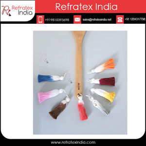 Pompon en coton fait à la main pour porte-clés à vendre, fournisseur et fabrication en vrac par réfractex inde fabriqué en inde pour le meilleur choix - Product Image 2