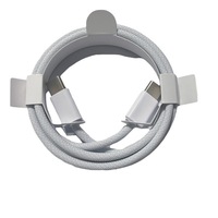 Kabel Data Pengisi Daya Cepat 60W Asli PD Teranyam 3ft 6ft Grosir untuk Ponsel 15 16 17 Usb C ke Usb C