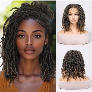 Perruque Premium Full Lace Dreadlock Synthétique Bouclée Fausses Locks Sans Colle Tresses Légères Ignifuges Bonnet en Maille Élastique - Product Image 1
