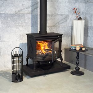 Robusta <span class=keywords><strong>Stufa</strong></span> a Legna Autoportante in Ghisa, Bruciatore a Fiamma Vera Senza Fumo con Design <span class=keywords><strong>Vintage</strong></span> - Product Image 4