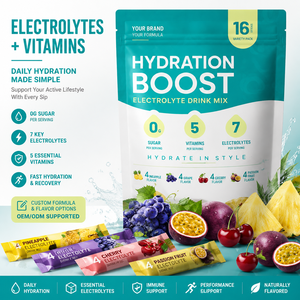 Sobres de Polvo Electrolítico Sin Azúcar, Bebida Líquida Diaria para Hidratación Rápida, Recuperación Post-Parto, 5 Vitaminas, 7 Electrolitos, Energía - Product Image 1