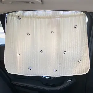 Universal White Cotton Foldable Side Window Interior Sun Shade Custom Car Sunshade Curtain