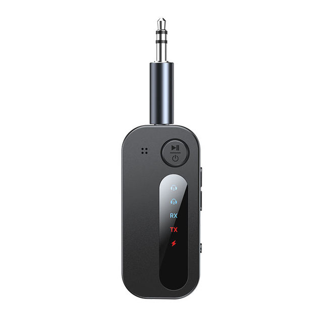 2-in-1 Audio Transmitter Receiver,Dual Devices Connection with LED Status Indicator for Car Airplane TV Headset