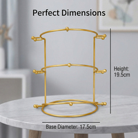 3-stufiger Goldener Kronen-Präsentationsständer Metall-Tiara-Halter Mehrschichtiger Schmuck-Organizer mit Rutschfester Kugelbasis