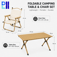 Ensemble table et chaises de camping portables sur mesure OEM, meubles d'extérieur pliables pour la vente au détail et en gros