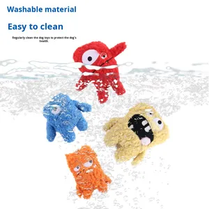 Juguete Masticable para Perros con Ojos Grandes, Resistente a Mordidas, para Masticar y Limpiar los Dientes, Juguete de Peluche para Cachorros, Juguete Interactivo con Sonido - Product Image 3