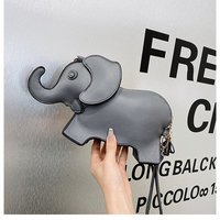 Sac à dos mini en PU original et tendance, nouveau modèle éléphant, style dessin animé, à bandoulière unique, fermeture éclair, forme unique pour filles, en polyester